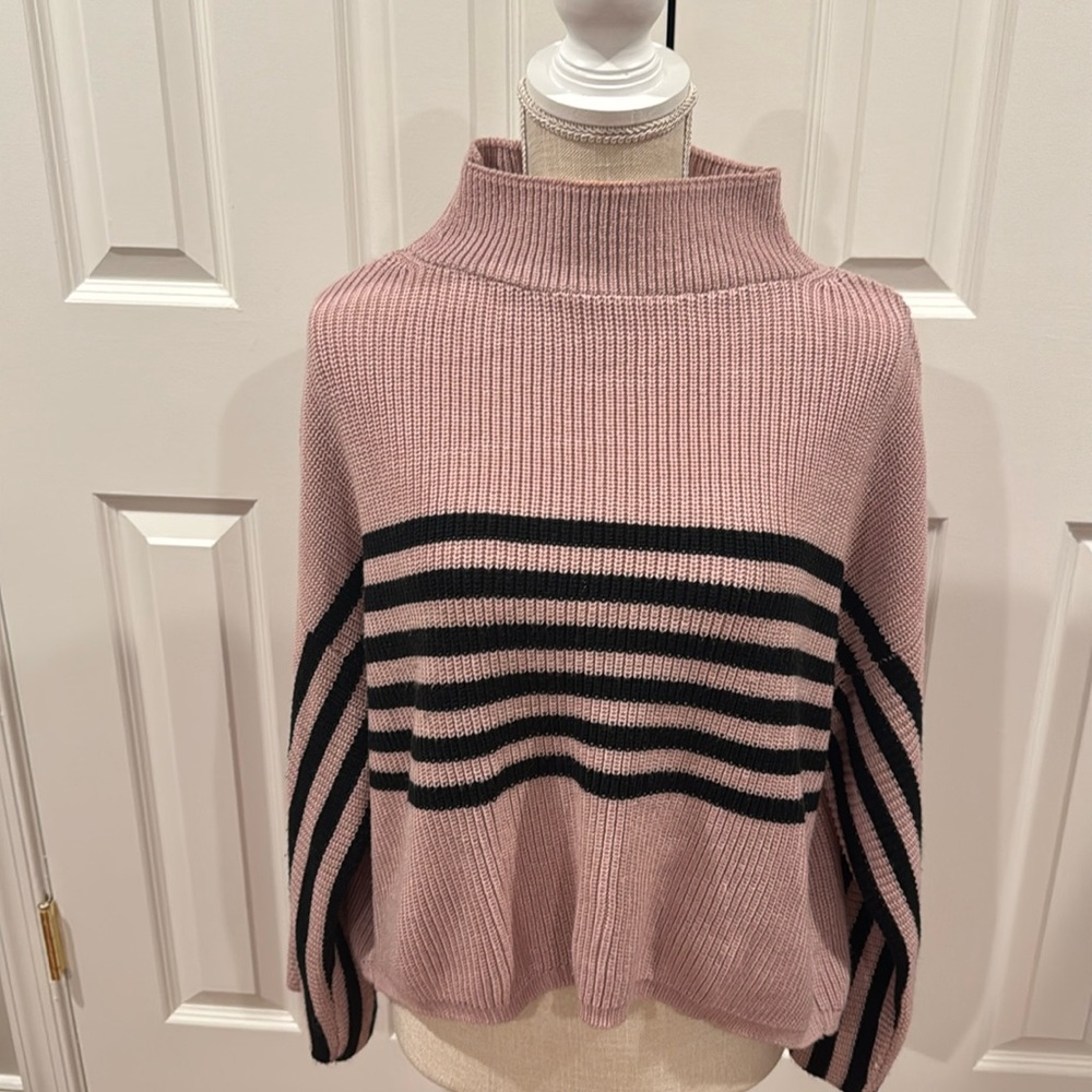Soho Pink Black Striped Sweater